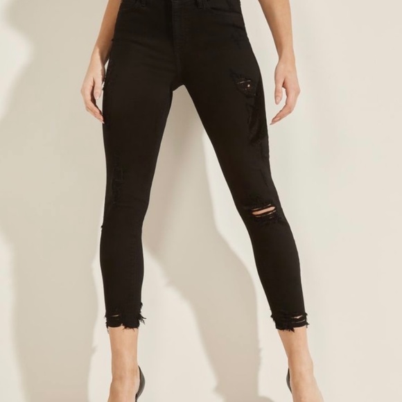 NWT Guess 1981 Destroyed High-Rise Skinny Jeans Size 29 or 30 - Picture 12 of 15
